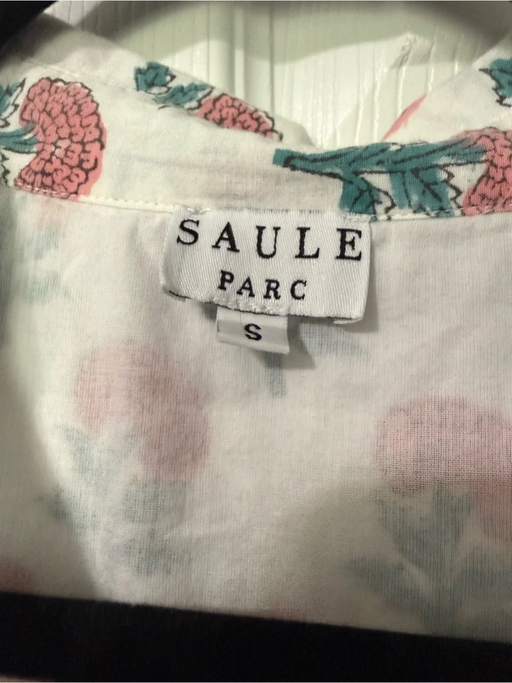 Saule Parc 100% Cotton Garden Floral Peasant Blouse- S - Picture 3 of 6
